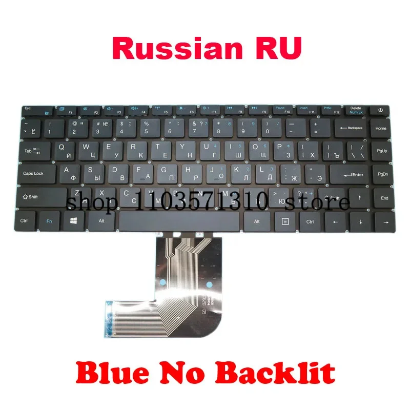 لوحة مفاتيح للكمبيوتر المحمول باللون الأزرق والفضي لـ Teclast F7 PLUS / F7S MB 3181004     F0005-004 XK-HS105 YMS-0177-B PRIDE-K3892 الروسية RU جديد