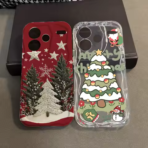 Christmas Tree Phone Case For Xiaomi Mi 15T 15 Ultra 14 11 Lite 5G NE POCO X7 X6 Pro F7 F6 M6 M7 X5 F3 F4 M4 X4 GT New Year Gift