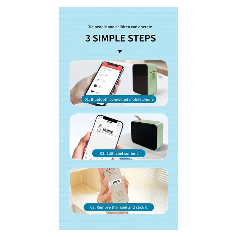 Efficient P15 Wireless Bluetooth Thermal Label Printer Mini Portable Adhesive Label Maker Fast Printing