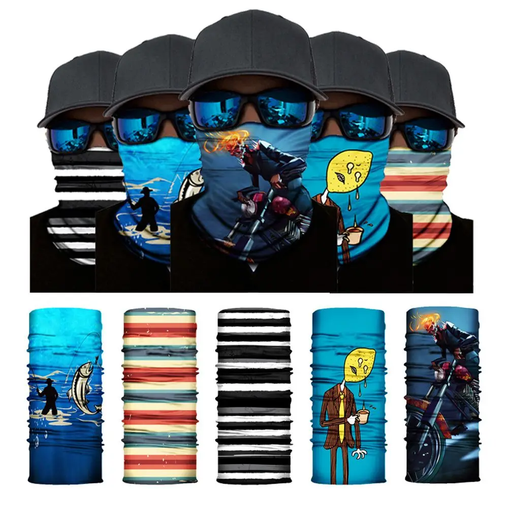 Seamless Mask Buffs Tube Face Shield Magic Hood Skull Cycling Face Mask Neck Tube Scarf Cycling Bandana Seamless Bandana