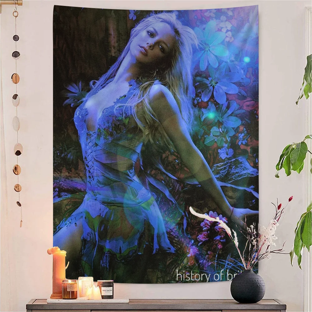 Singer Britney Spears Wall Tapestry Hanging Tarot Hippie Wall Rugs Dorm Wall Hanging Sheets