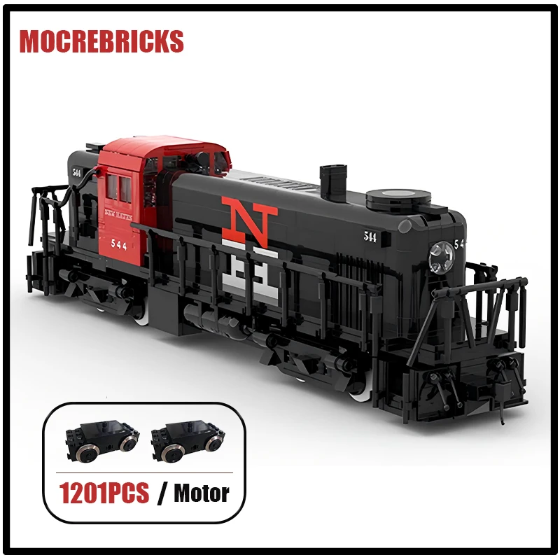 

High-tech Railway Motor Train Sets Alco RS-3 New Haven Diesel-electric Locomotive MOC Building Blocks Model Bricks Toys Gifts