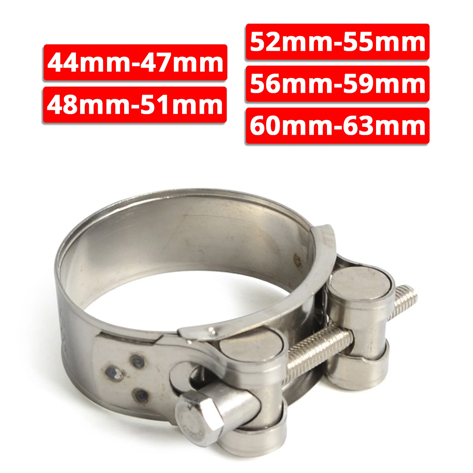 44 47 48 52 55 56 59 60 63mm Exhaust Pipe Clamp Silencer Fix Clip Ring for BMW Honda Yamaha Kawasaki Suzuki Ducati 