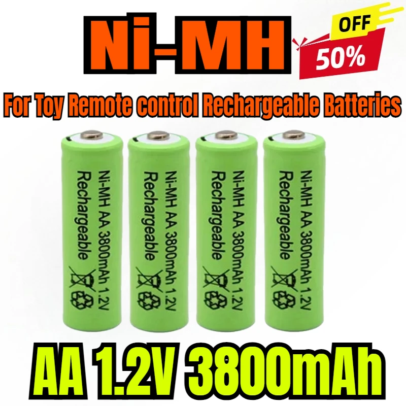

New AA 1.2V 3800mAh battery Ni-MH rechargeable battery for Toy Remote control Rechargeable Batteries AA 1.2V battery