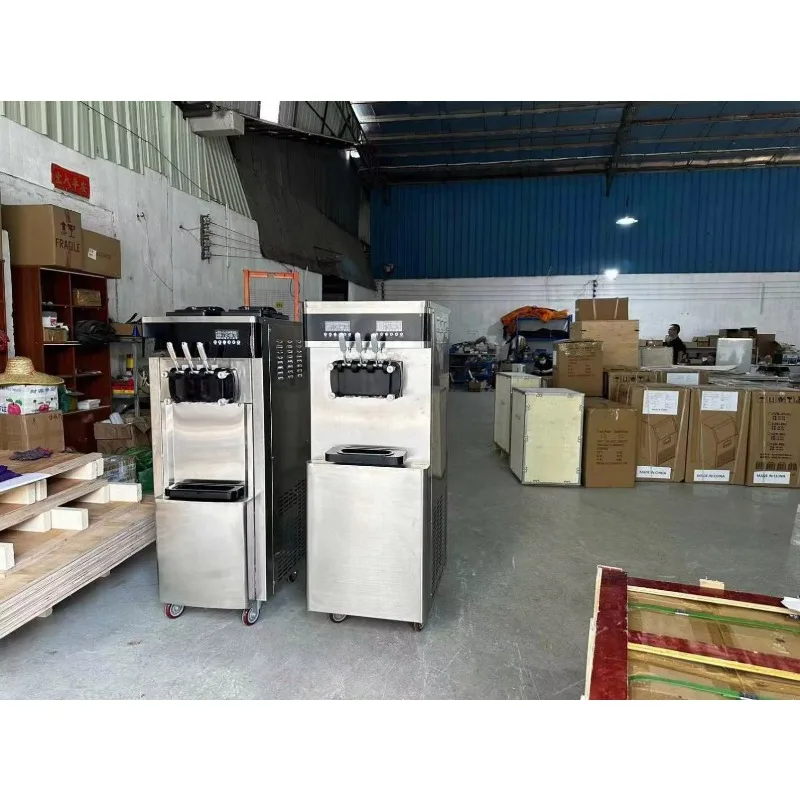 Commercial Soft Serve Ice Cream Maker Machine 3 Flavor Yogurt Milk Water for Food Establishments Customized