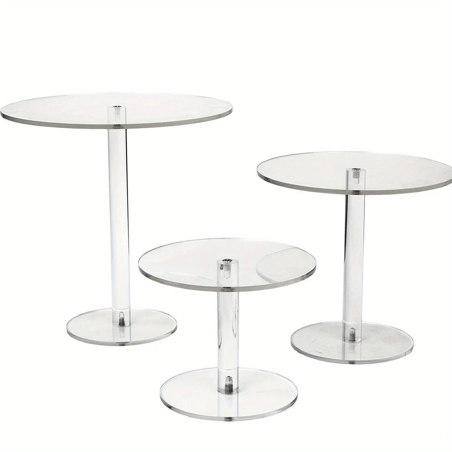 3pcs  Clear Acrylic Cake Display Stand Centerpiece, Party Decoration Dessert Table Decorations, Wedding Party Events Decor