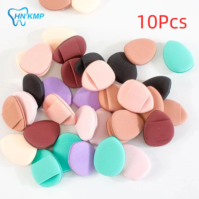 Mini Finger Cushion Puffs 10Pcs Latex-Free Compact Size Air Cushion Powder Puffs for Purse Carry Makeup Touch Up