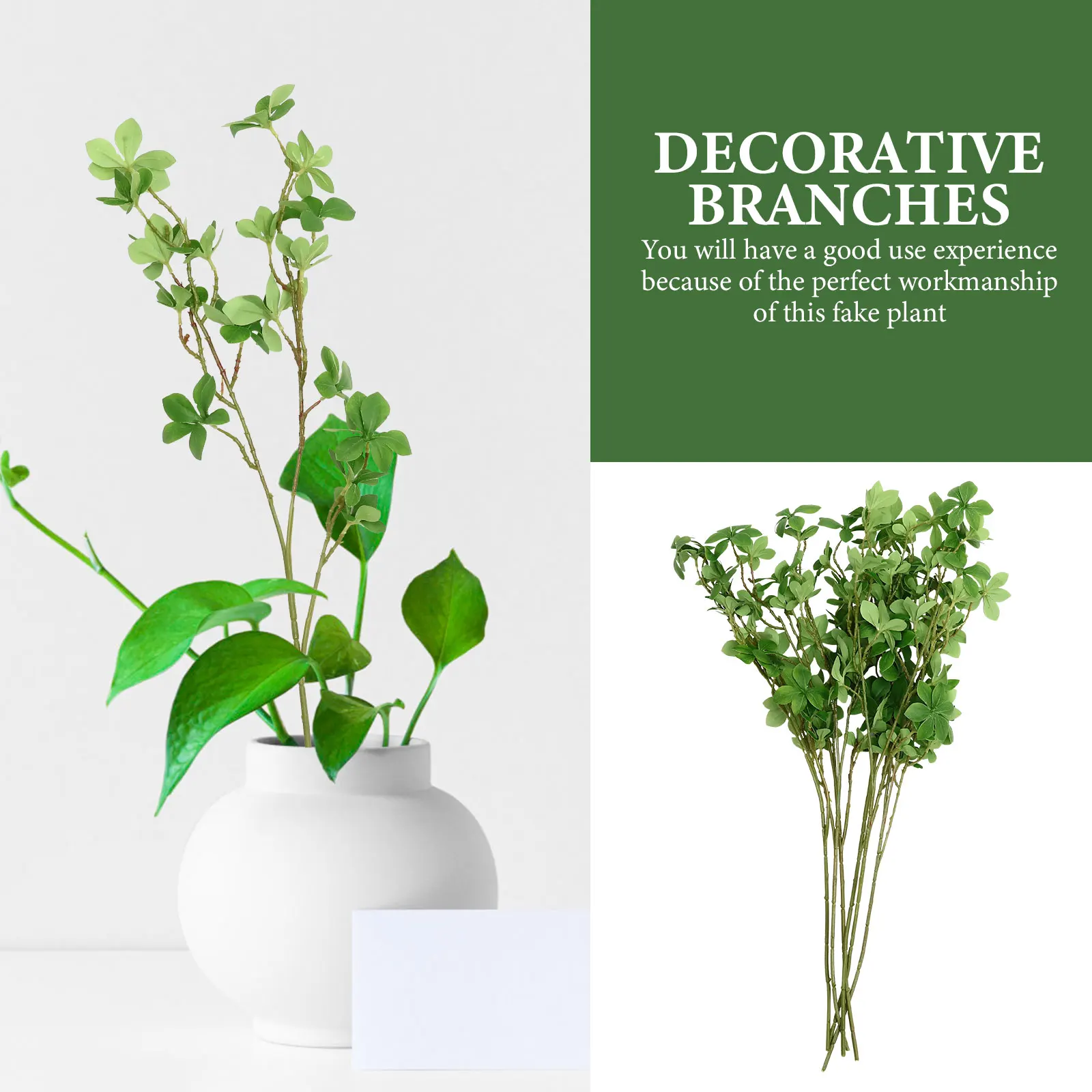 

6pcs Artificial Green Plants Decorations Wedding Ceremony Fake Branches Spray Home Decoration Artificial Leaves Decorative