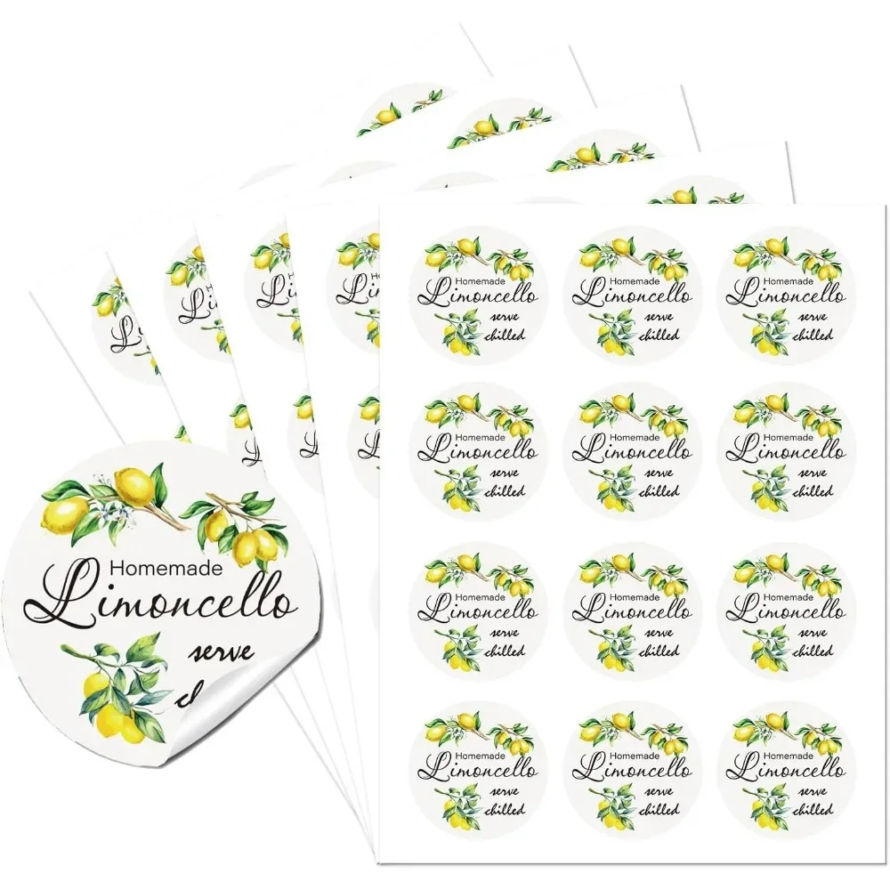 Dankeschön-Aufkleber, Etiketten, Limoncello-Kreisaufkleber, 60 Stück, Kreisaufkleber, 5,1 cm, selbstklebende, praktische Party-Kreisaufkleber