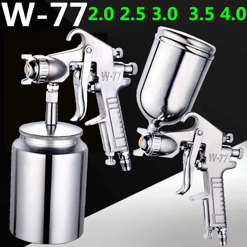 W-77 Professional Spray Gun 2.0/2.5/3.0mm Automotive  Car Hardware Furniture Metal Large-caliber Surface Primer  Airbrush