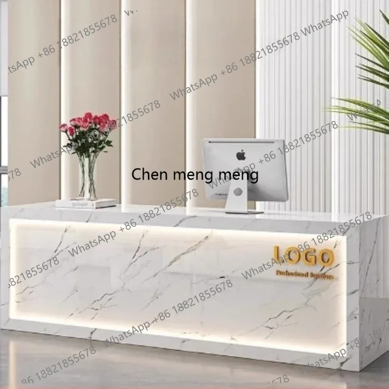 

modern white counter for store computer desk beautician reception Customer center Minimalist Luxury empfangs theke furniture