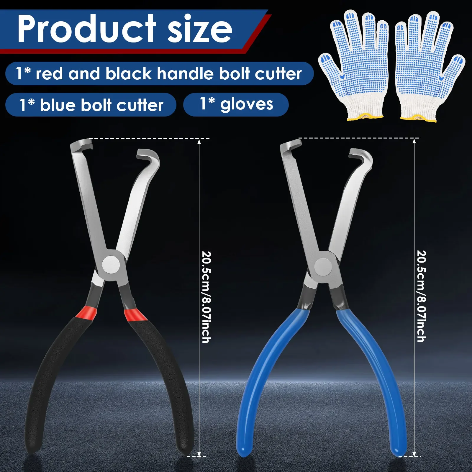 Alicate de desconexão elétrica do carro de 2 pces 8 polegadas com alça antiderrapante alicate de desconexão do conector elétrico multifuncional para empurrar