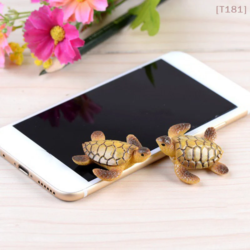 [E] 2Pcs Mini Sea Turtle Model Resin Turtle Figurines Fish Tank Miniature Decor