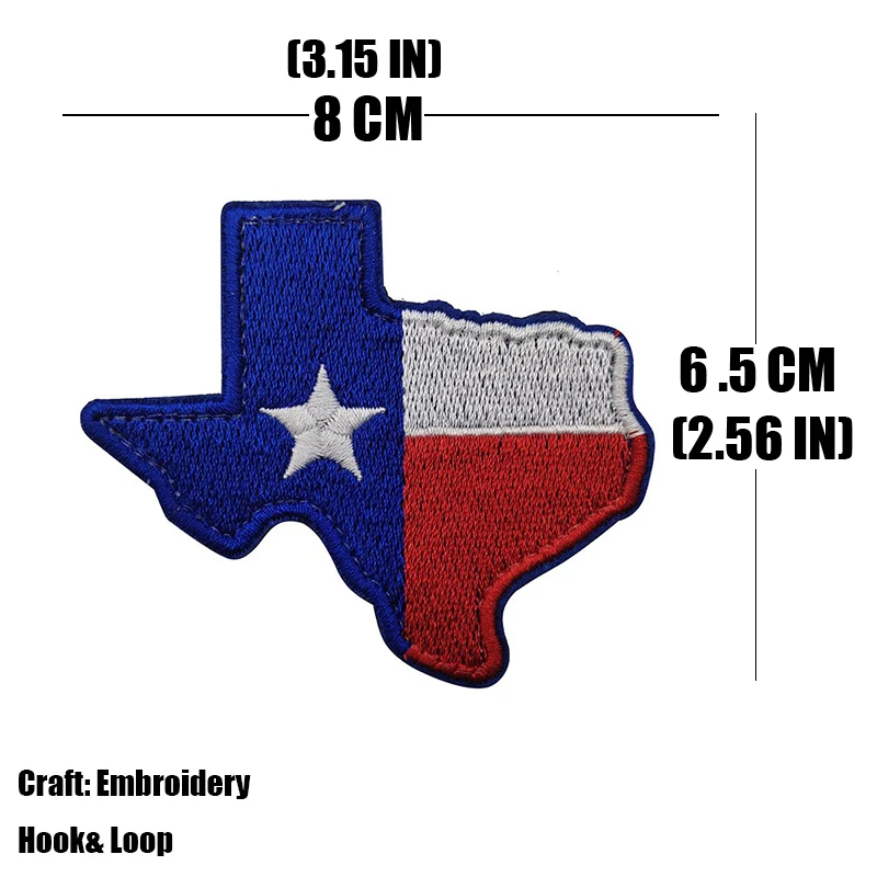 Texas Flag Embroidered Patches Military Tactical Patch Stickers On Clothing With Hook And Loop