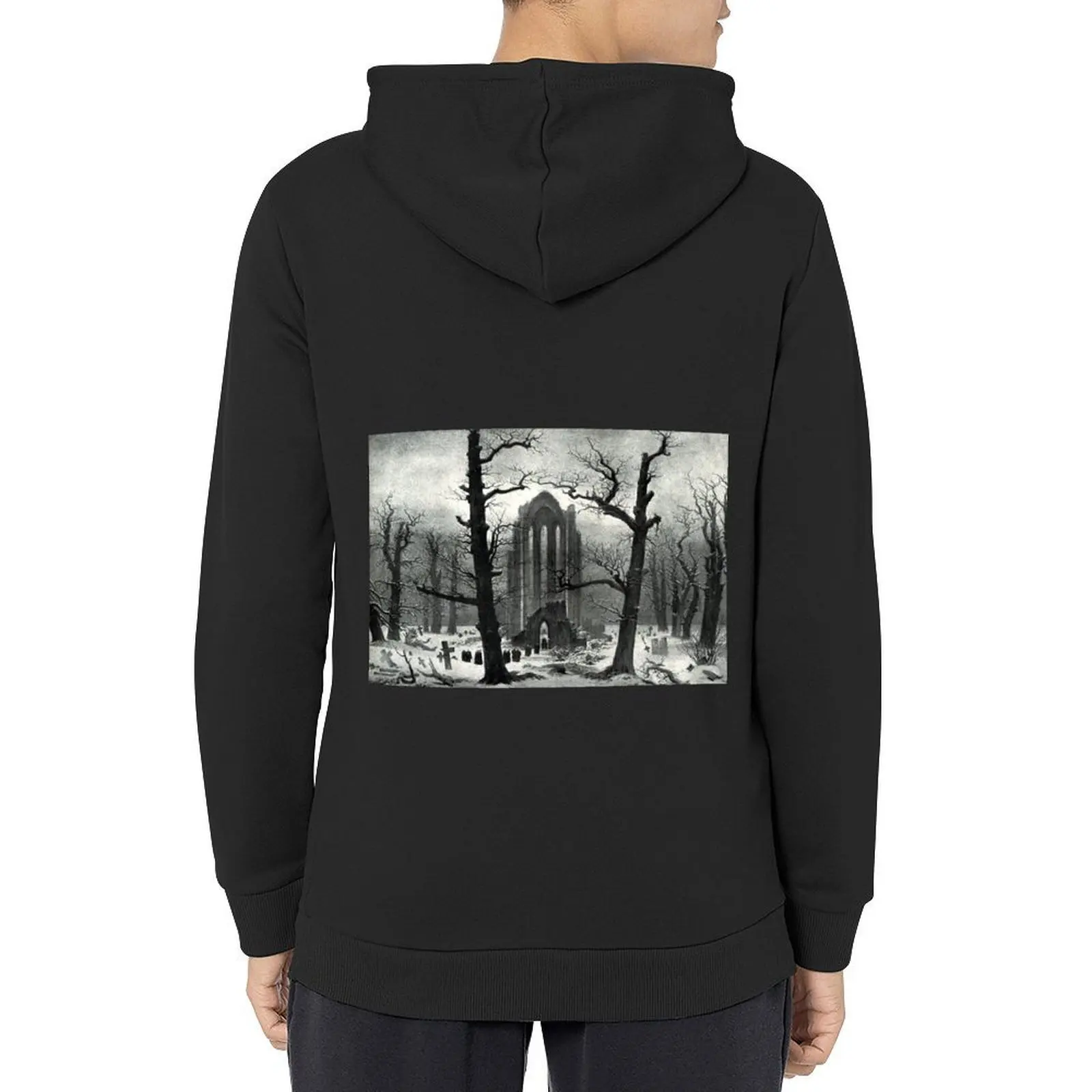 

Monastery Graveyard in the Snow - 1820 - Caspar David Friedrich Hoodie mens clothes autumn clothes tracksuit men