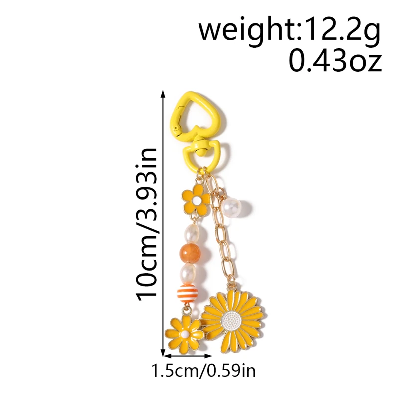 Modischer Bunter Blumen-Schlüsselanhänger für Autoschlüssel, Souvenir-Geschenke für Frauen und Männer, Handtaschen-Anhänger, Schlüsselringe, DIY-Schmuckzubehör – Detail 33