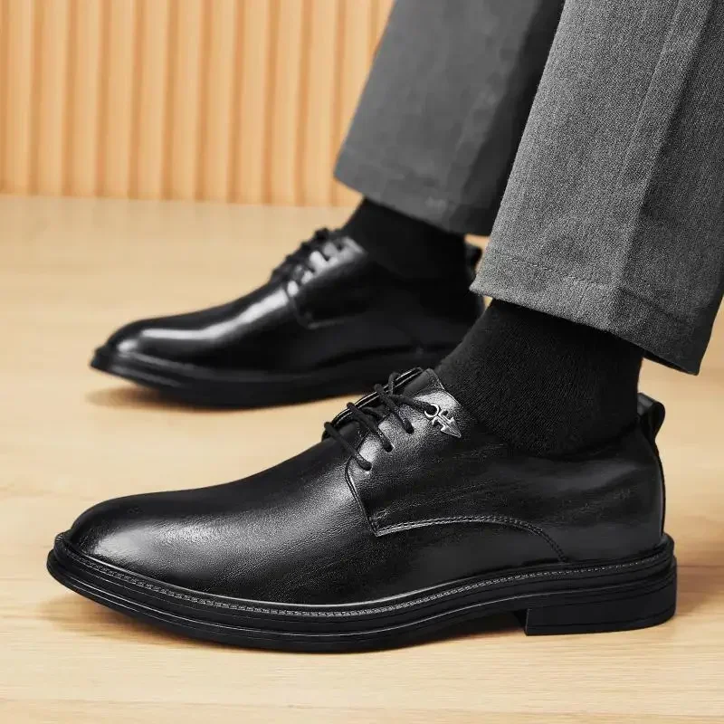 

Italian Men's Formal Wear Shoes High Heels Oxford Formal Dinner Party Shoes Classic Men's Shoes