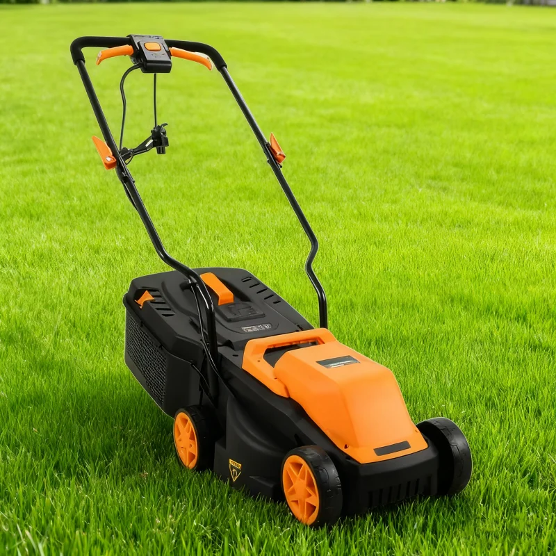 جزازة العشب المحمولة بالدفع اليدوي، جزازة العشب الكهربائية الجديدة من الدرجة الصناعية، المعدات الأصلية لقطع العشب بقدرة 1300 وات