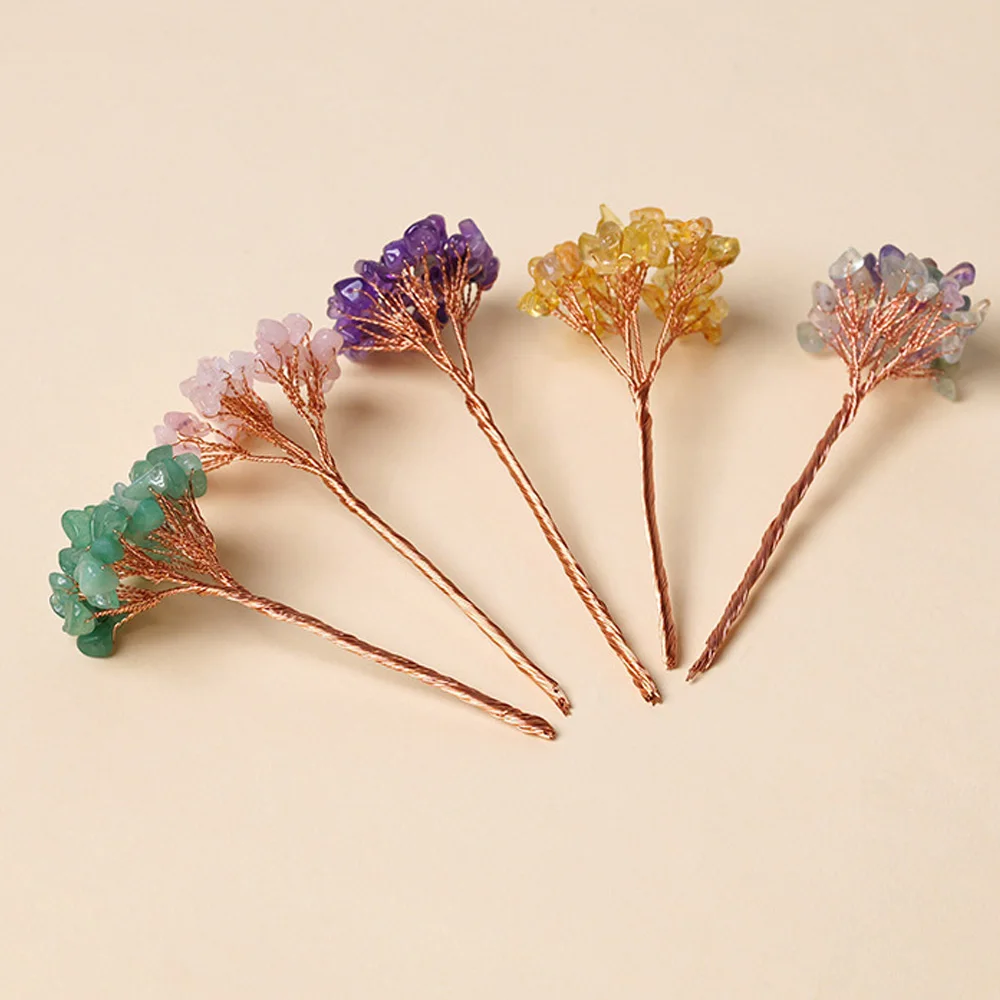 Natürliche Kristallsteine, Kupferdraht-Bouquet, Heilender Polierkies, DIY-Kristallblume, Geldbaum-Zubehör, Raumdekoration für Zuhause – Detail 4