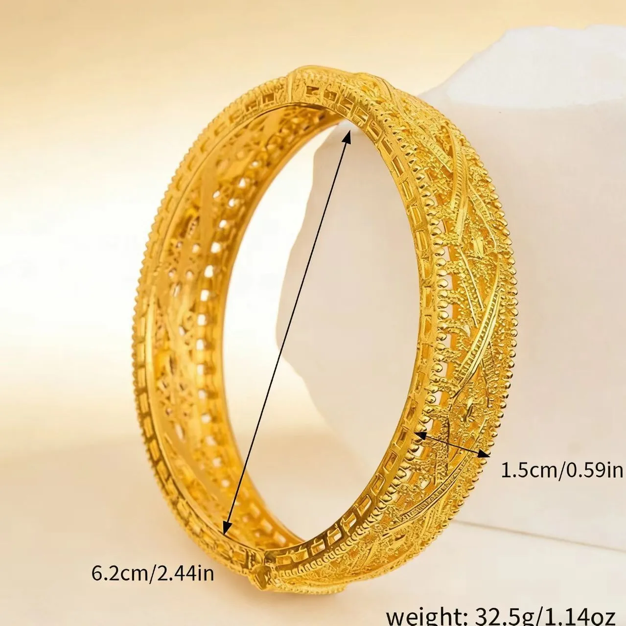 Luxury 24K 9999 Pure Gold real gold Middle East Dubai Hollow Buckle Bracelet Women's Wedding Bracelet