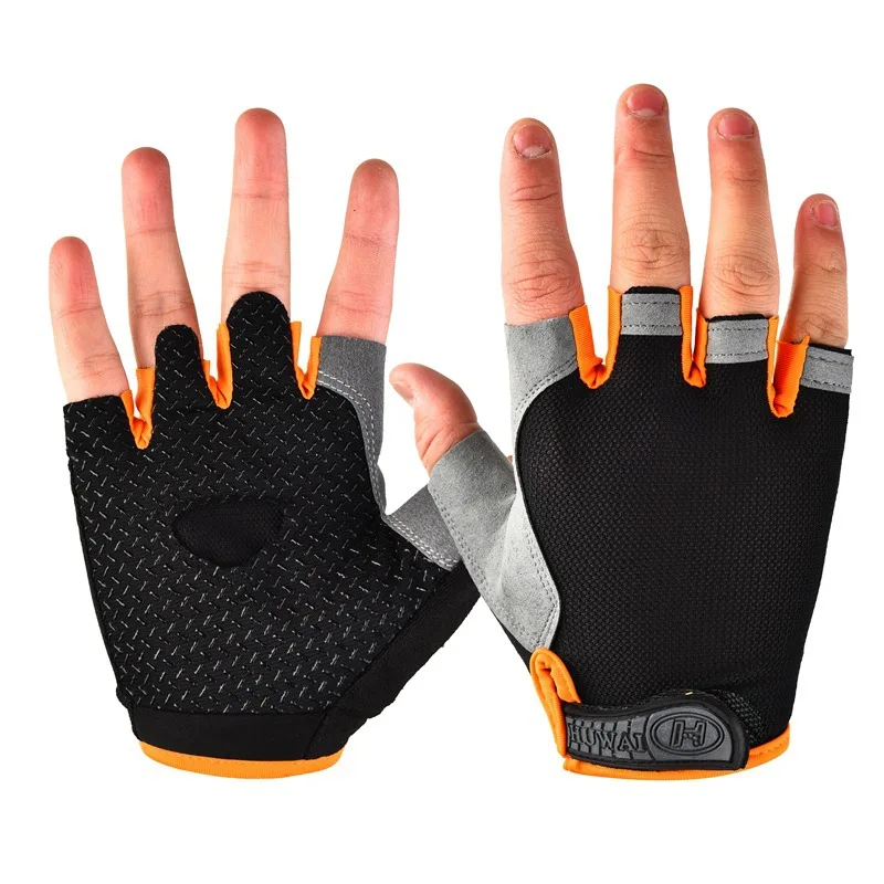 Halbfinger-Outdoor-Fahrradhandschuhe Rutschfest Schweißabsorbierend für Männer und Frauen Atmungsaktive Stoßdämpfende Sporthandschuhe
