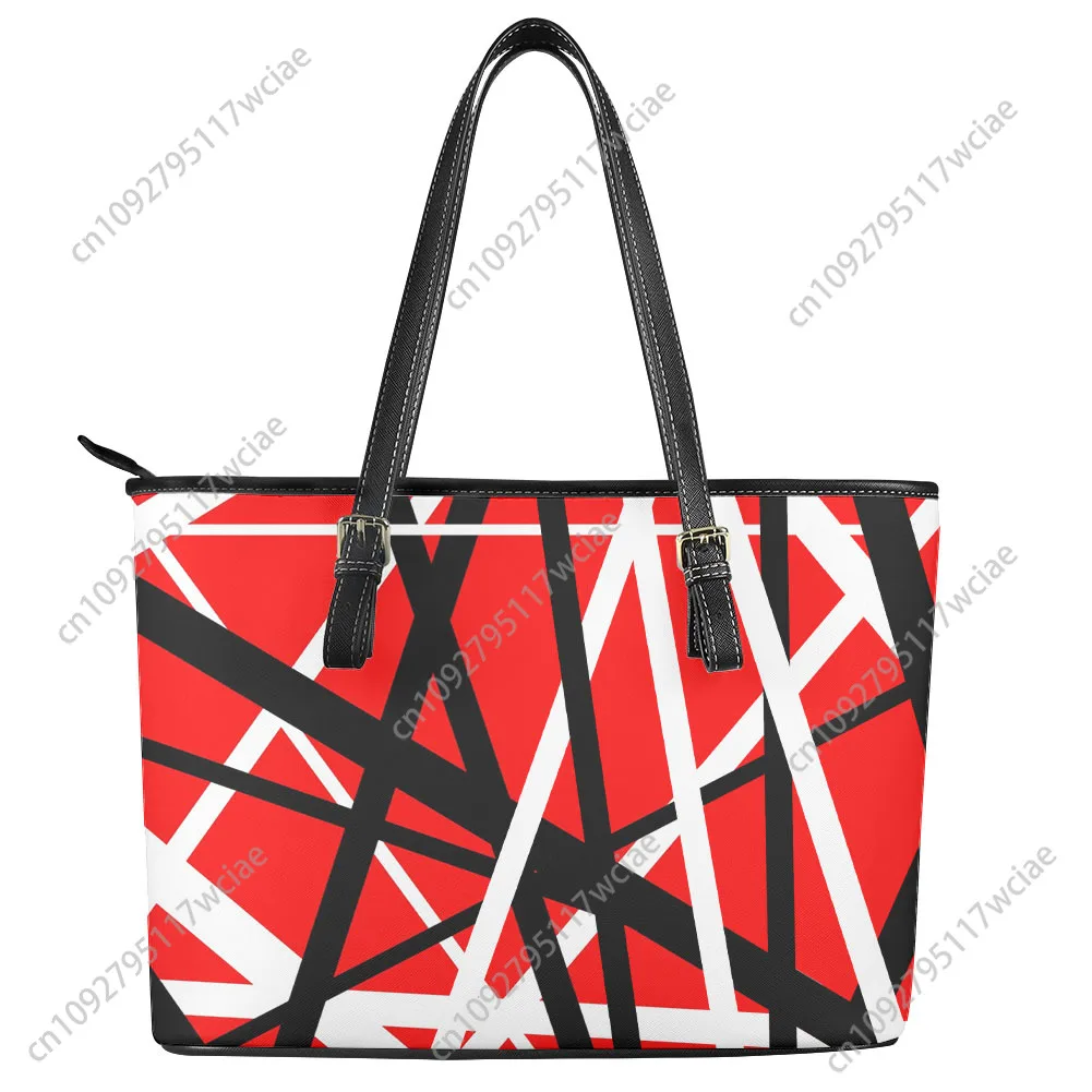 

Van Evh 5150 Stripes Halen Rock Band Custom Handbag Womens Mens Personalized Tote Bag Shoulder Business Leather Purse Travel Bag