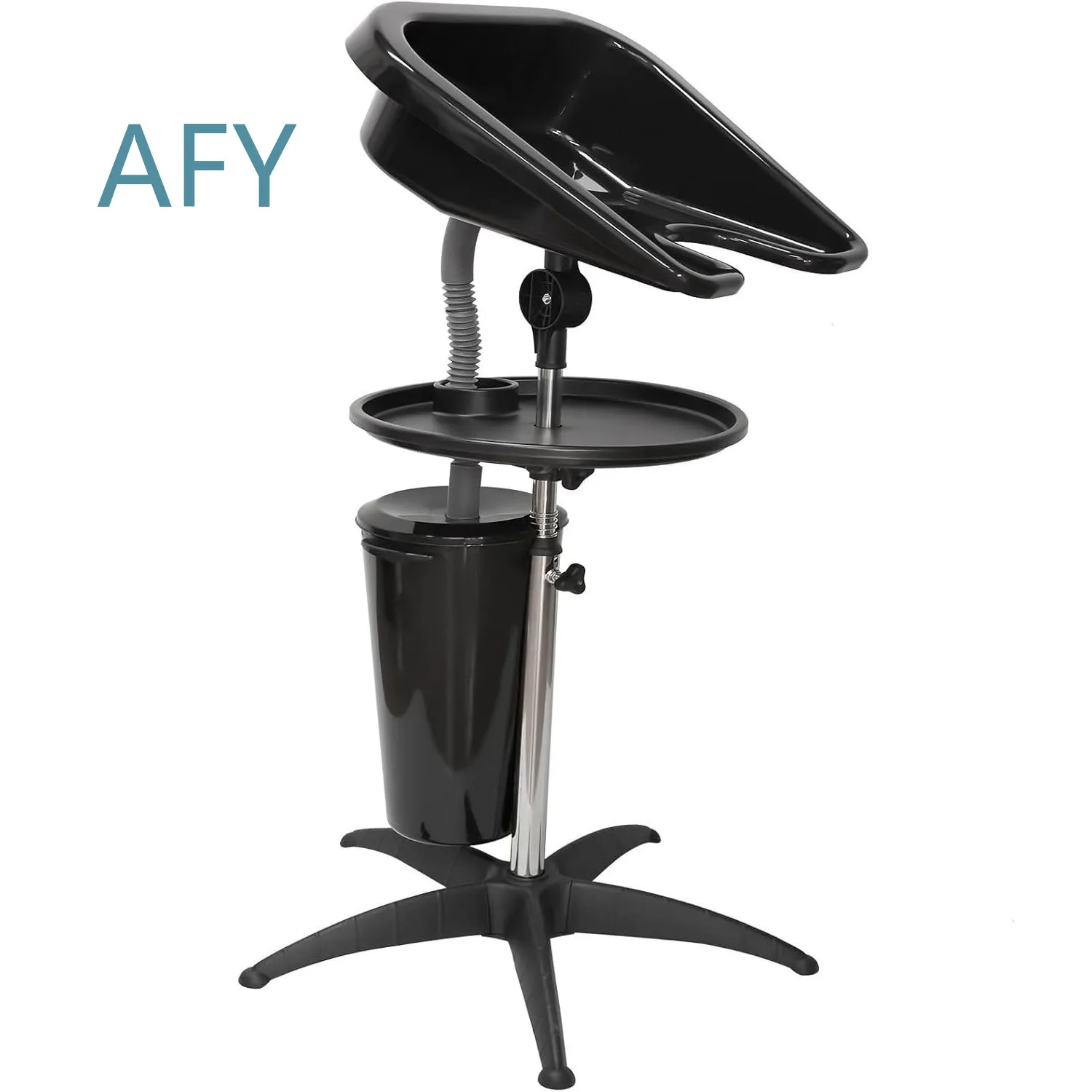 Shampoo Basin for Barber Shop Salon Home Use Portable Adjustable Height Vertical Lift Flush Mount Hair Washing Sink for