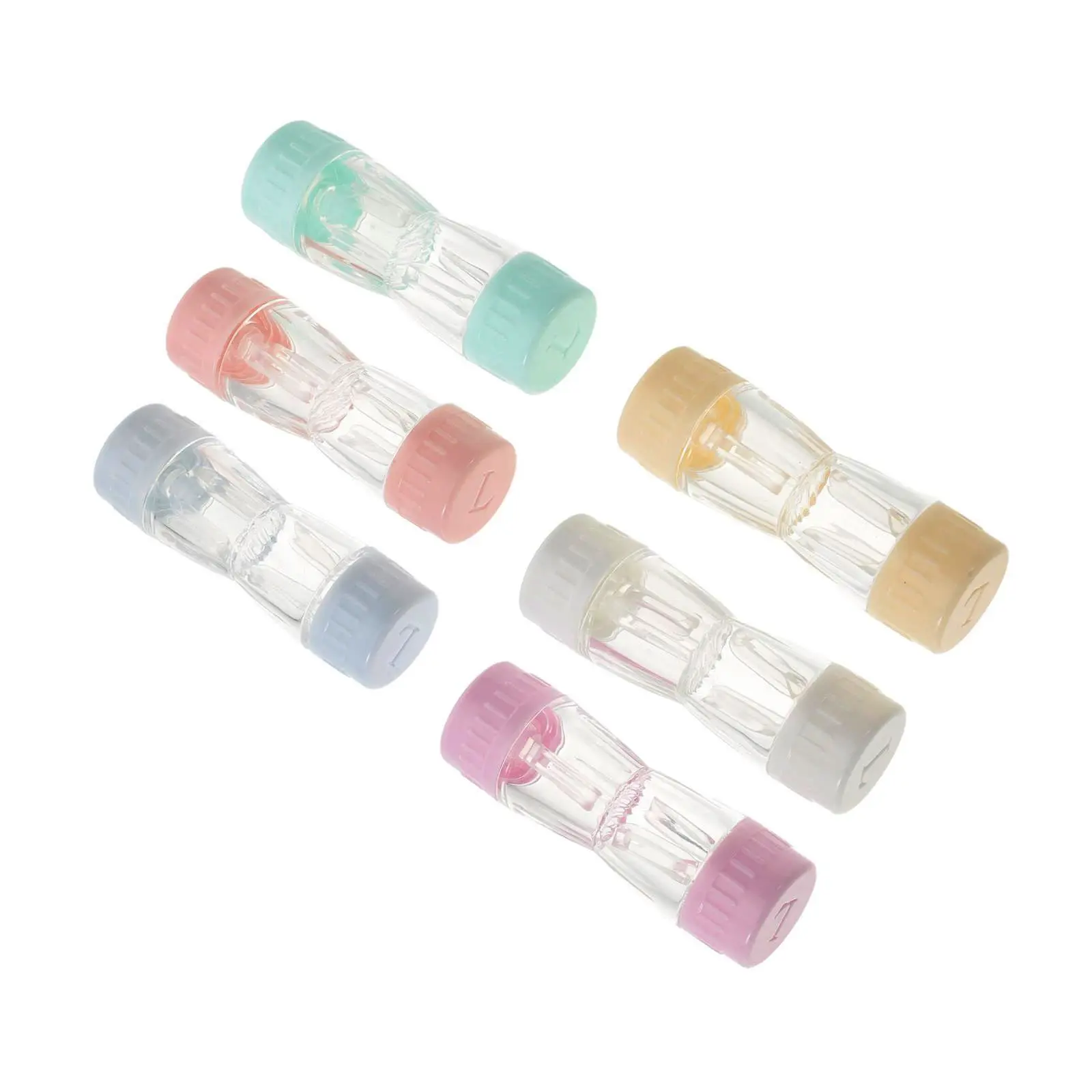 6Pcs Lens Travel Case for Contacts Portable Lens Barrel Case Outdoor Storage Solution Separation Dual Compartment Hygienic Soak