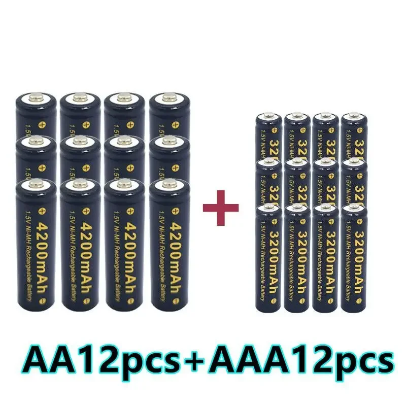 4-40 UDS 1.5V AA 4200mAh Ni MH rechargeable battery +1.5V AAA 3200mAh flashlight watch toy MP3 player replacement Ni MH battery.