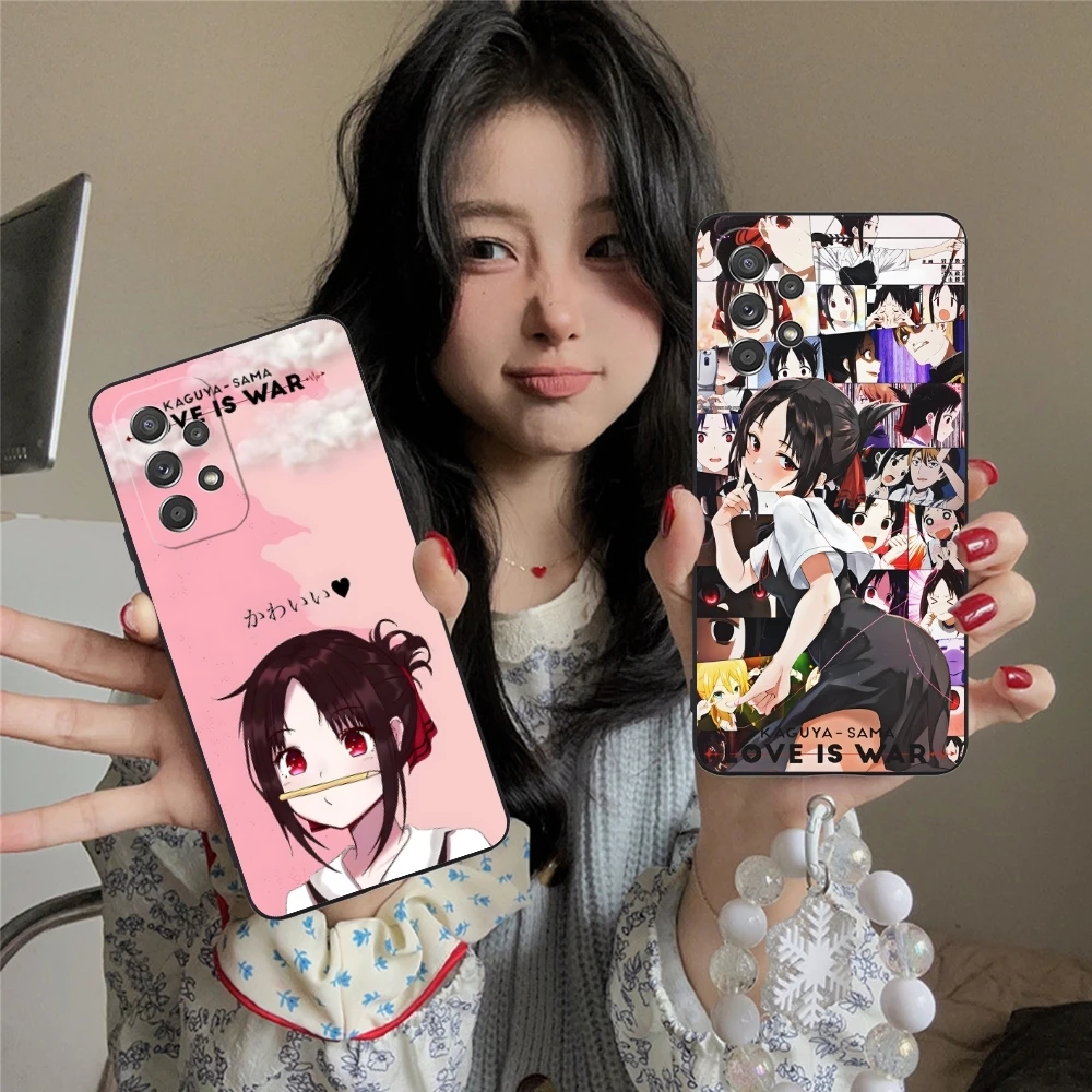 Kaguya Sama Shinomiya Cell Phone Case for Samsung Galaxy A91 73 71 70 54 53 52 34 24 23 21 S 5G Black Soft Phone Cover Shell