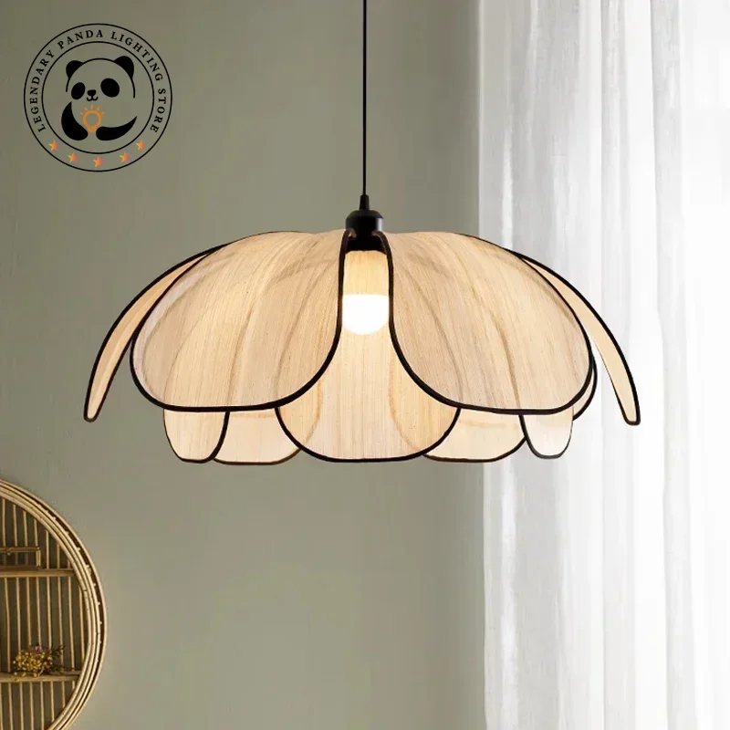 

French Simple Pendant Light Creative Cream Style Handmade Rattan Chandelier Dining Hall Cafe Kitchen Bedroom LED Suspension Lamp