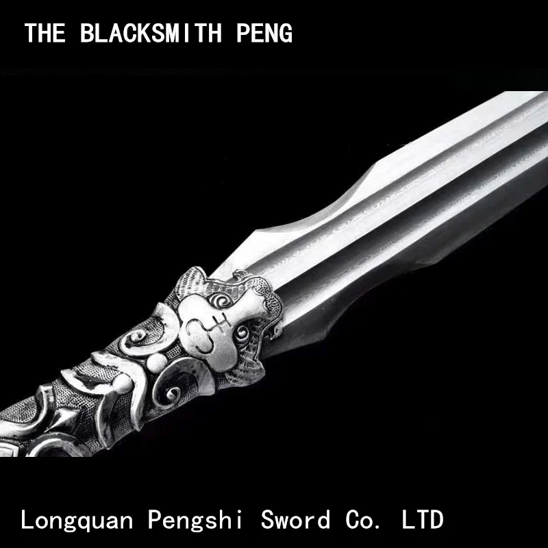 Silver tiger Spear/Chinese martial arts Spear Guns Damascus steel Eighteen Weapons/Katanaswords/Japanese swords/Duke Guan Dao