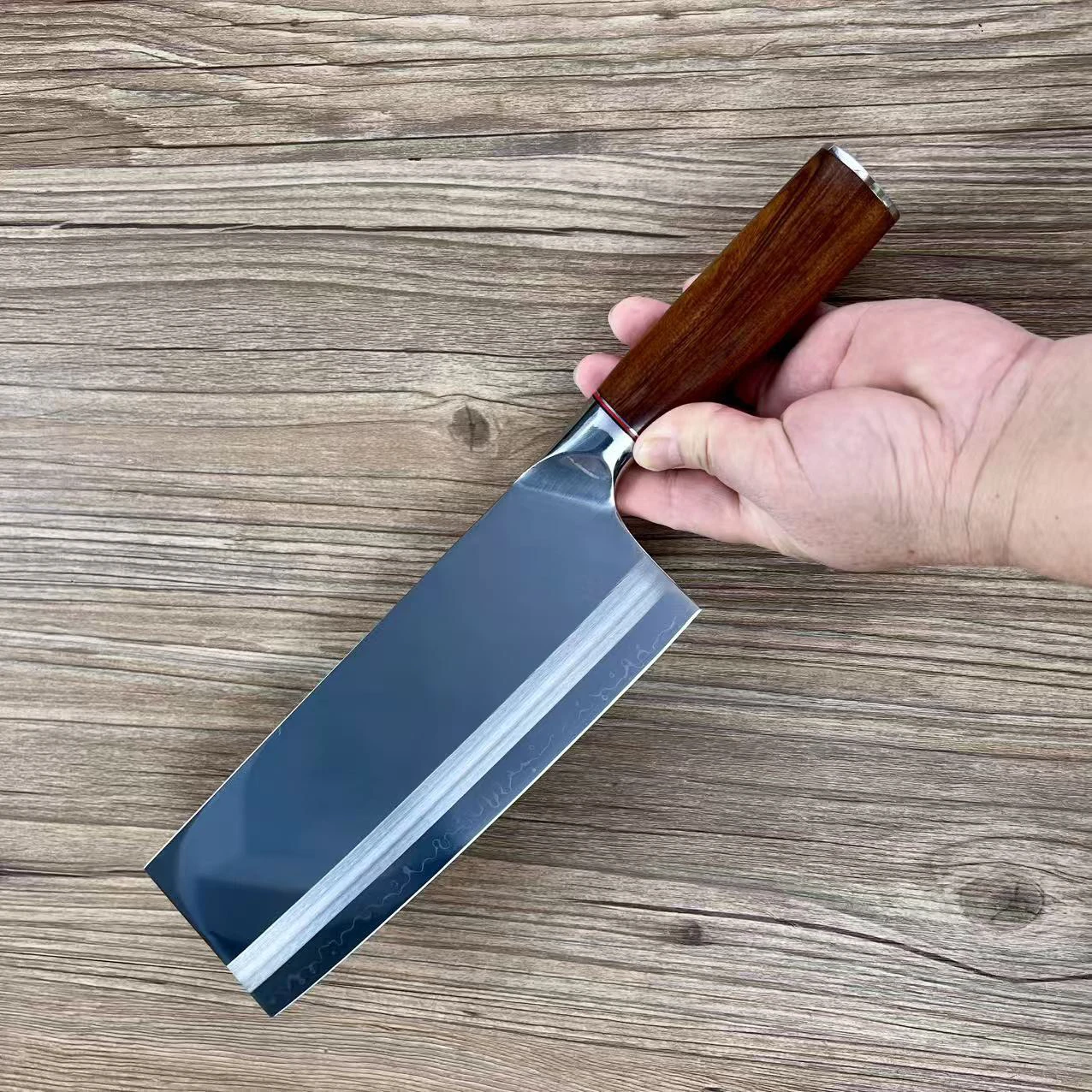 8.3 Inch Chinese Chef Knife 3-layers Clad Steel 10Cr15CoMov Blade Wood Handle Cleaver Meat Slicing Vegetables Kitchen Knives