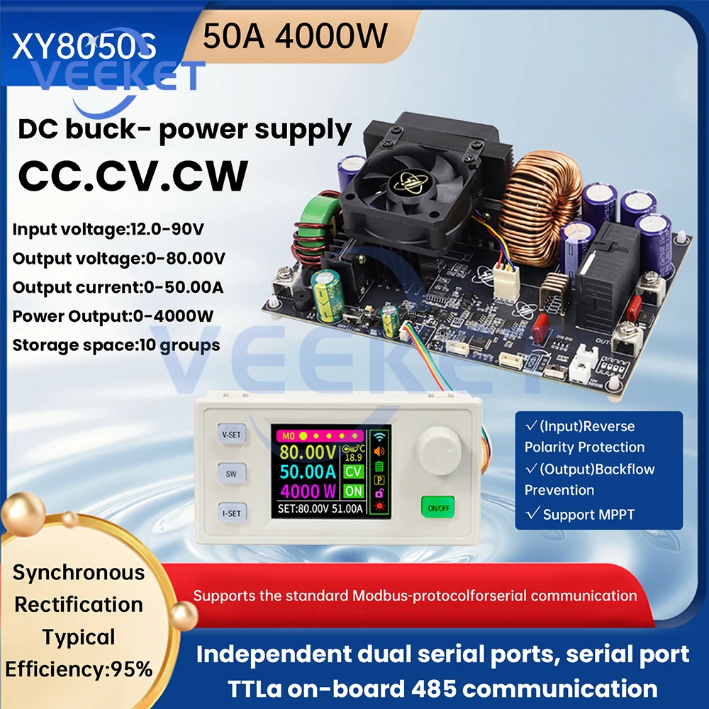 XY8050S CNC DC Buck Power Supply 50A/4000W Adjustable Stabilized