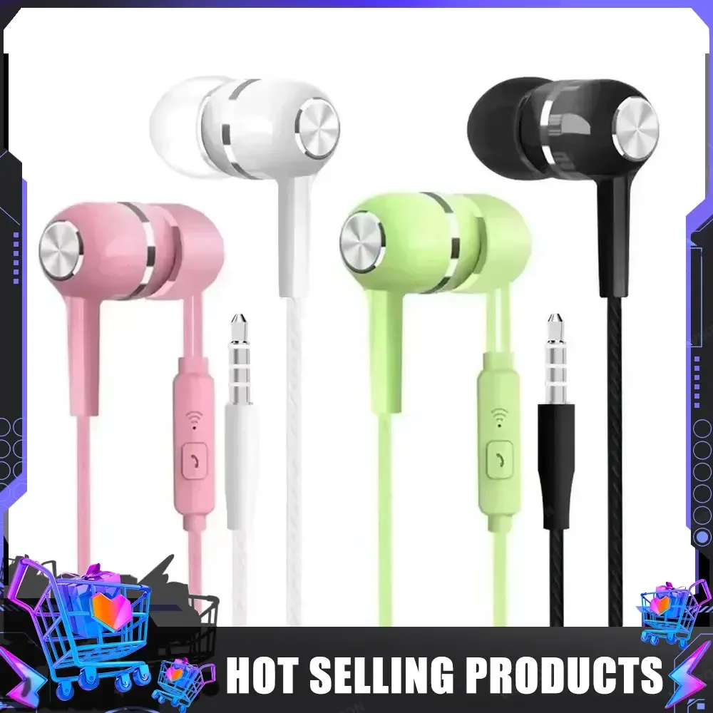 

Проводные наушники-вкладыши 3,5 мм, гарнитура, проводные наушники с микрофоном, бас, Hi-Fi стереонаушники, спортивное встроенное управление для телефонов