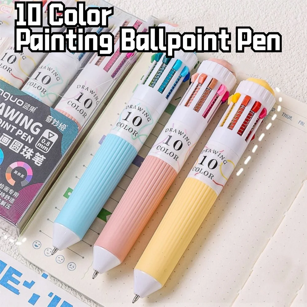 

3Pcs/Set Creative Mechanical Ballpoint Pen Multicolored 10 in 1 Multicolor Retractable Pen Writing Smooth Press Type
