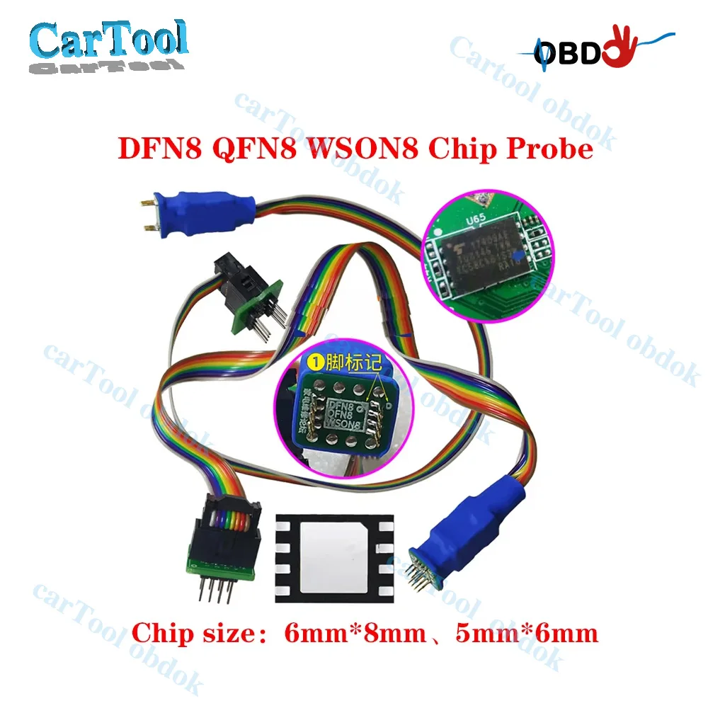 DFN8 QFN8 WSON8 Dip8 Chip Tools Probe Line Read Write Burning Needle Probe 1.27 6x8 6X5 Programmer Adapter Test Probe for RT809h