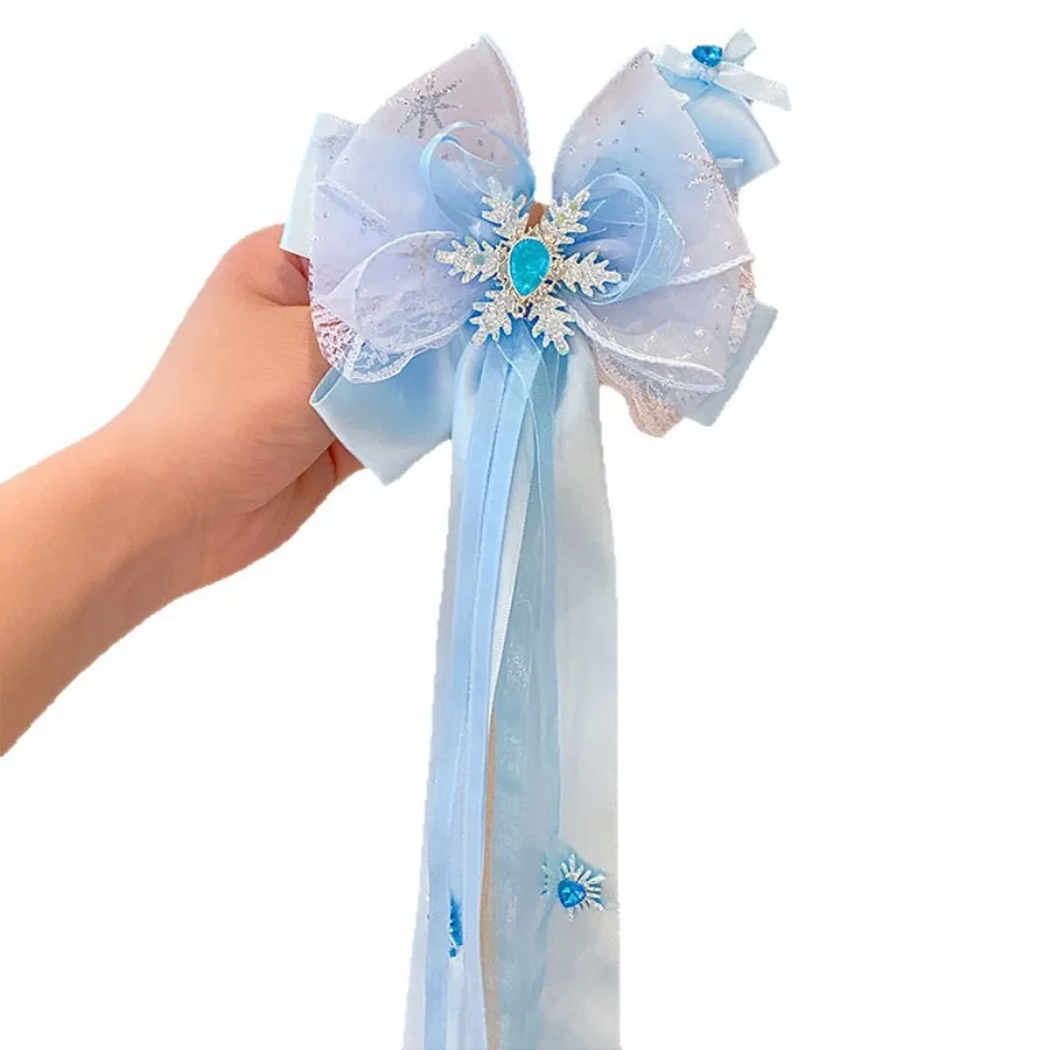 أطفال لؤلؤة الجبين سلسلة الأزرق دبوس الشعر الانفجارات المشابك للفتيات إلسا ندفة الثلج دبوس الشعر إكسسوارات الشعر أغطية الرأس الموضة HP01 #5