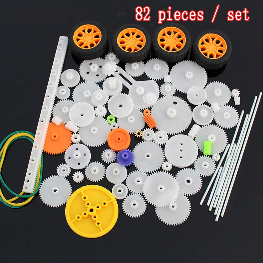 82PCS/set styles Plastic All Module 05 Robot Parts Reduction Gear Bag Toothed Wheels Gears DIY Motor Gear Toy  Accessories