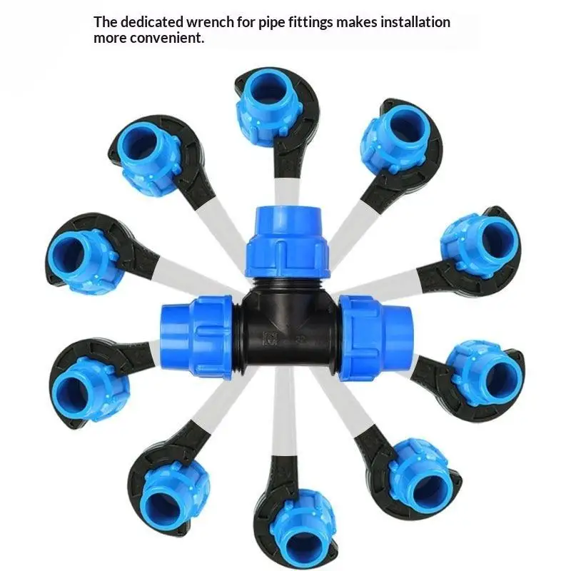 20-50mm PE Pipe Fast Connecting Fittings: Wrench PVC Tube Valve Lock Nut Special Irrigation