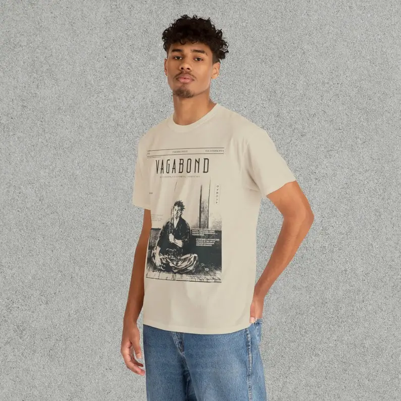 Vagabond Shirt  Vintage Manga Merch  Takezo Tee  Samurai Shirt  Vagabond Vintage Design Unisex Manga TShirt