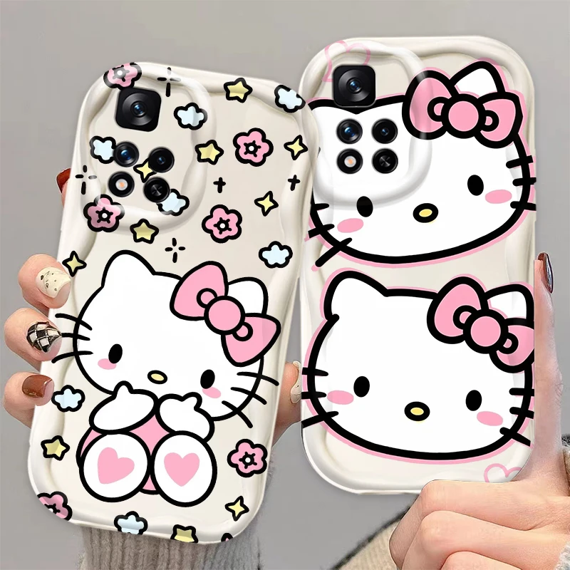 

Hello Kitty Cute Cartoon Hot For Xiaomi Redmi Note 13 12 12S 11S 11 10 9 8 10A 9C 9T Pro Plus 5G Wave Oil Funda Phone Case