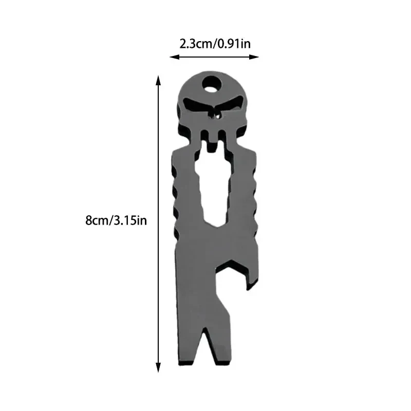 Stainless Steel Tactical EDC Multi-function Skull Keychain Tool Pocket Carry On Outdoor Crowbar Screwdriver view 6