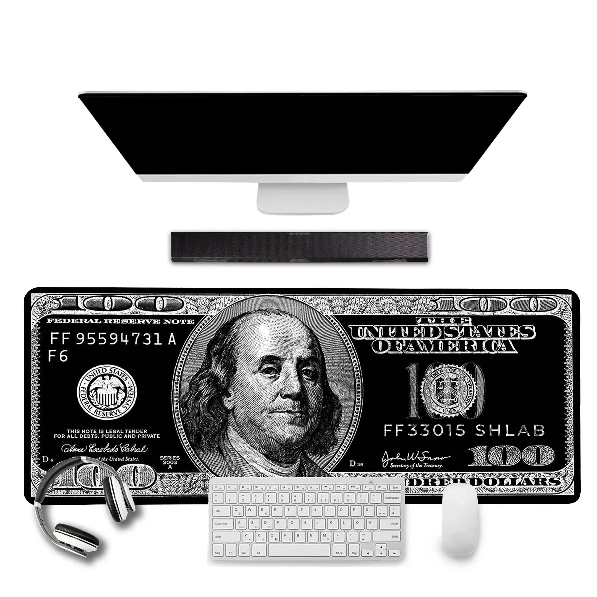 

Gaming Laptop Dollar Printing Design Desk Mat Wrist Mouse Pad Pc Accessories Table Pads Desktop mat Gamer Cabinet Keyboard Mats