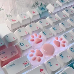 Silicone Soft Cushion Cat Paw Keycap Cross Axis Transparent Mechanical Keyboard Creative Personality Frosted Cat Paw  Keycap