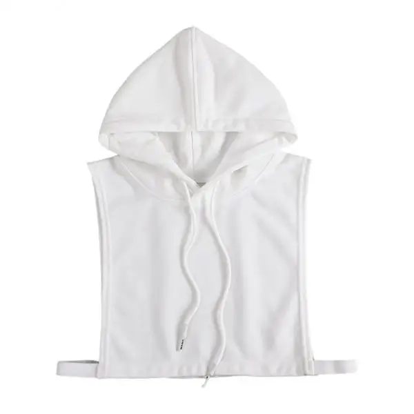 Detachable Cotton Hoodie Fake Collar for Women Simple Layering Shirt Insert for Formal Wear and Casual