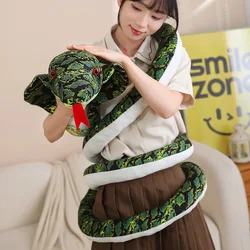 2.2/3/4M Giant Green& Brown Cobra Plush Toy Lifelike Coiled Snake Stuffed Long Pillow Funny Spoof Joke Soft Toys