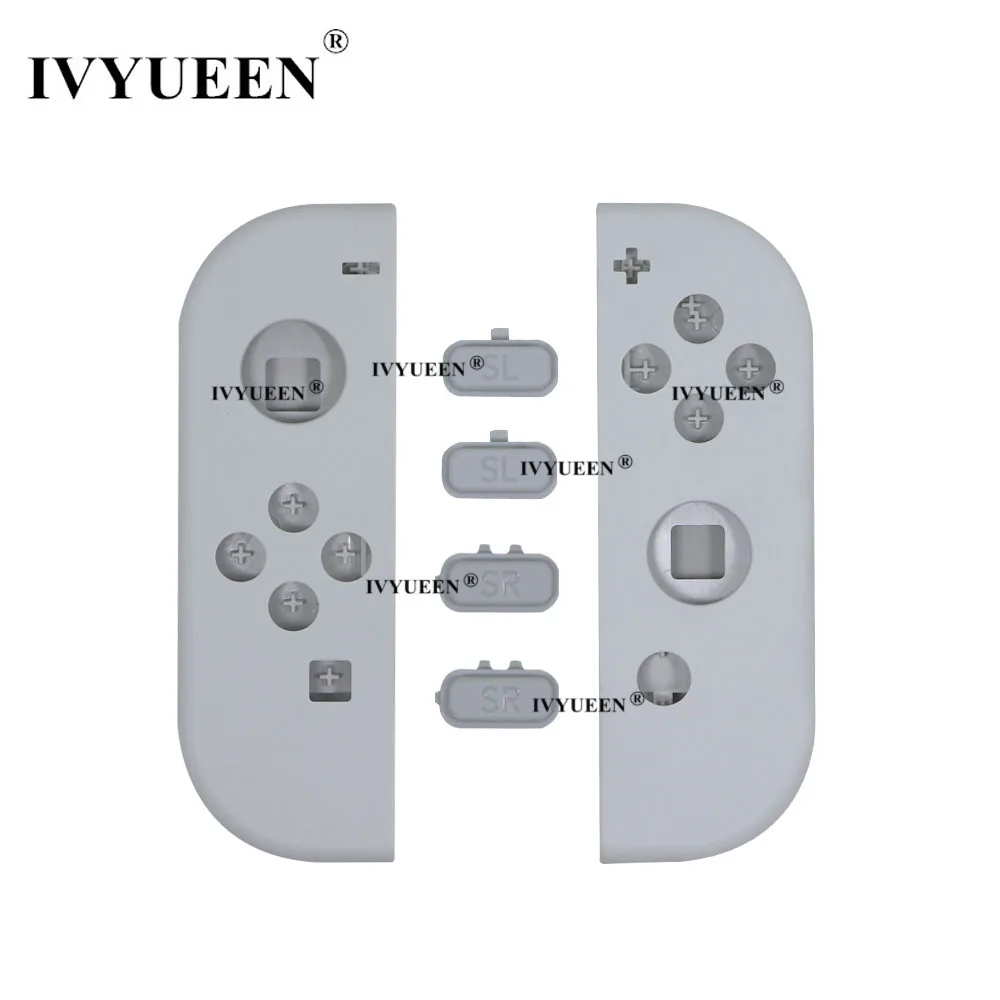 IVYUEEN-carcasa de repuesto para Nintendo Switch OLED Joy Con, carcasa blanca Con botón SR SL, azul, amarillo y violeta