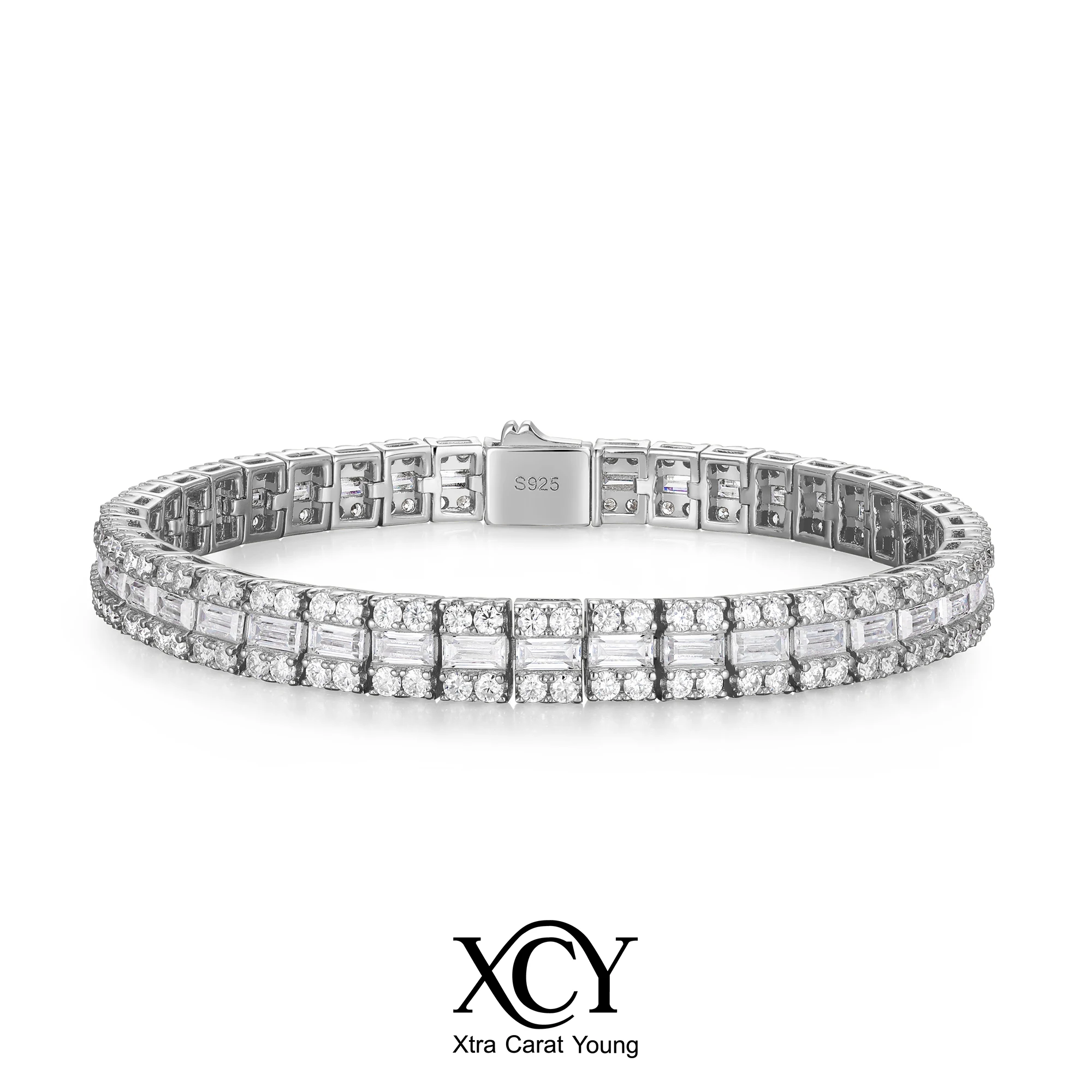 XCY Moissanite Tennis Bracelet for Women D Color VVS1 Sparkling Diamond Bangle Bracelets  Anniversary Elegant Fine Jewelry Gift
