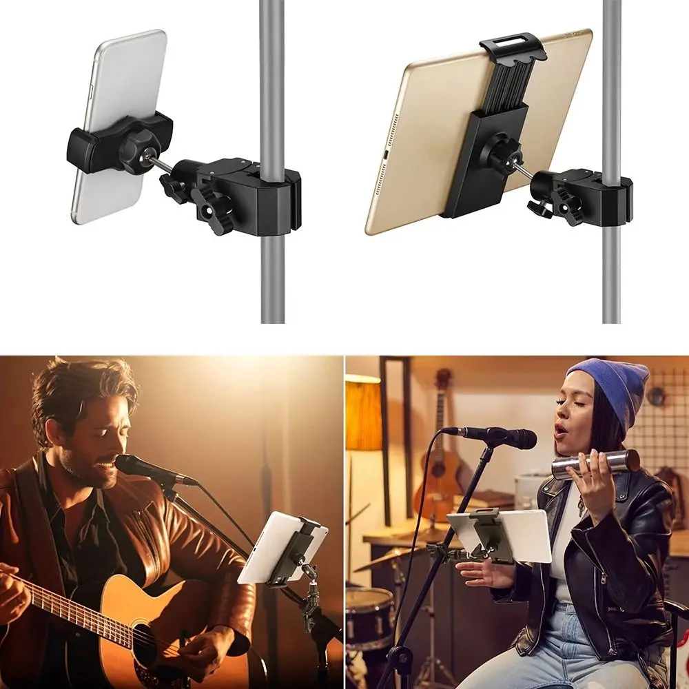 NEW 360-Degree Rotable Tablet Mount Holder 1/4 Thread Universal Microphone Stand Adjustable Swivel Mount Podcasting